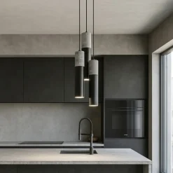 Lampadari Cucina-Selezionato da Mazzolaluce Lampadario per cucina nero cemento