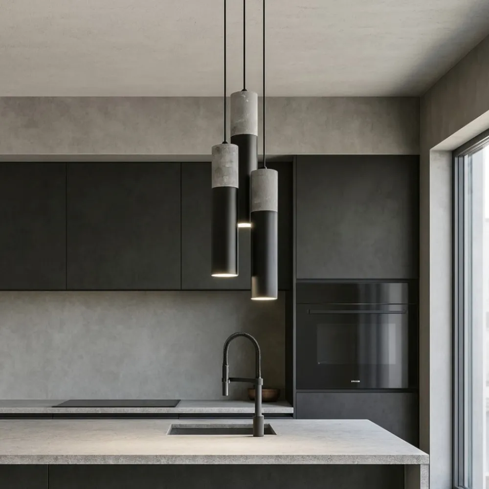 Lampadari Cucina-Selezionato da Mazzolaluce Lampadario per cucina nero cemento