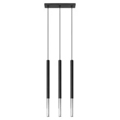 Lampadari Cucina-Selezionato da Mazzolaluce Lampadario per cucina nero cromo 3 cilindri