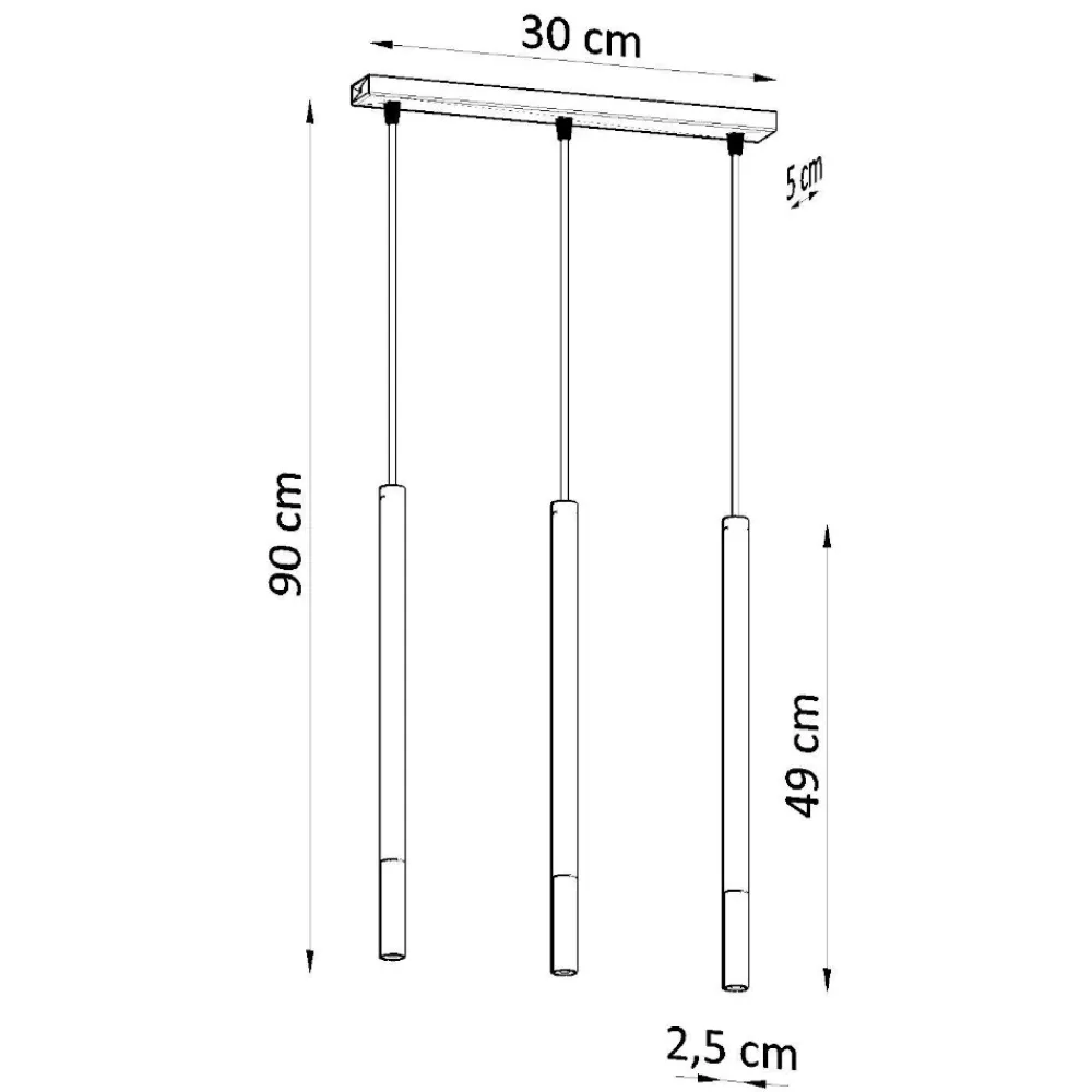 Lampadari Cucina-Selezionato da Mazzolaluce Lampadario per cucina nero cromo 3 cilindri