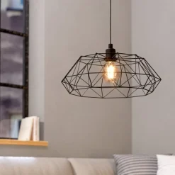 Lampadari Cucina-Eglo Lampadario per cucina nero carlton