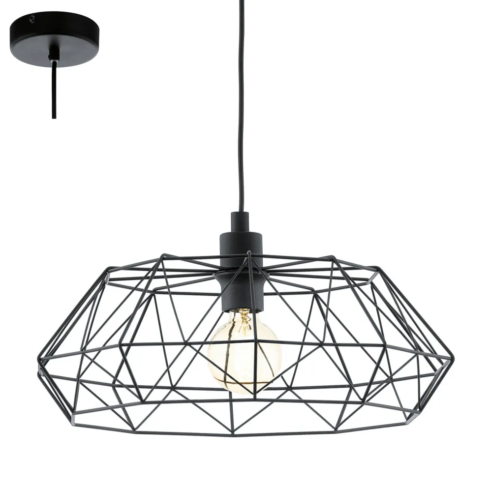 Lampadari Cucina-Eglo Lampadario per cucina nero carlton