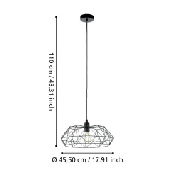 Lampadari Cucina-Eglo Lampadario per cucina nero carlton