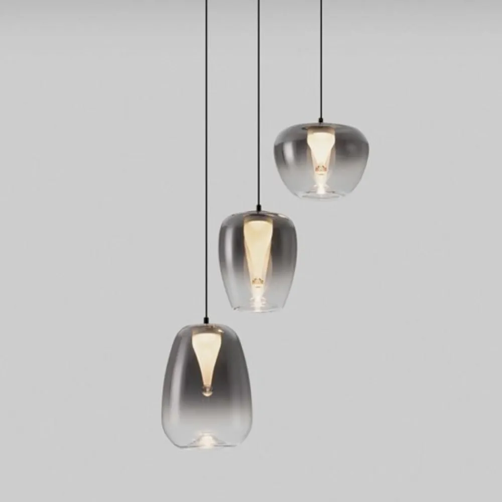 Lampadari Cucina-Selezionato da Mazzolaluce Lampadario per cucina nero led 3000k con 3 vetri design