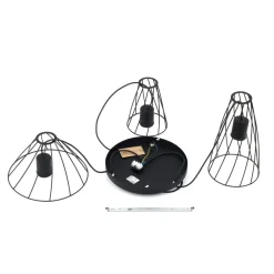 Lampadari Cucina-Selezionato da Mazzolaluce Lampadario per cucina nero tre elementi diffusori a gabbia