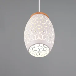 Lampadari Cucina-Selezionato da Mazzolaluce Lampadario per cucina paralume bianco traforato