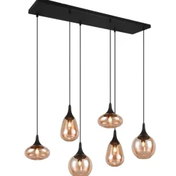 Lampadari Cucina-Selezionato da Mazzolaluce Lampadario per cucina portalampade vetro ambrato