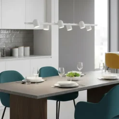 Lampadari Cucina-Selezionato da Mazzolaluce Lampadario per cucina sala da pranzo moderna bianca luci orientabili