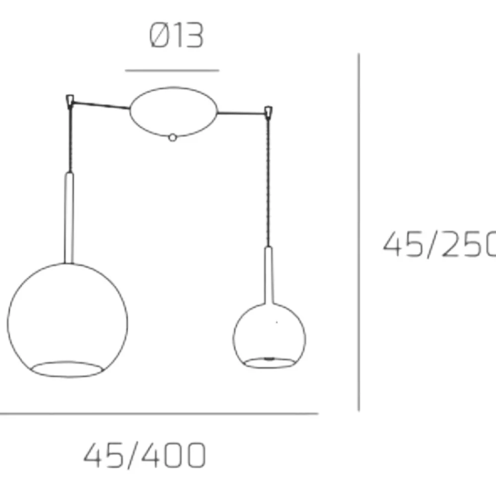 Lampadari Cucina-Top Light Lampadario per cucina sfere vetro rame cromo
