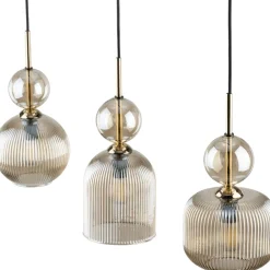 Lampadari Cucina-Selezionato da Mazzolaluce lampadario per cucina 3 vetri ambra pendenti
