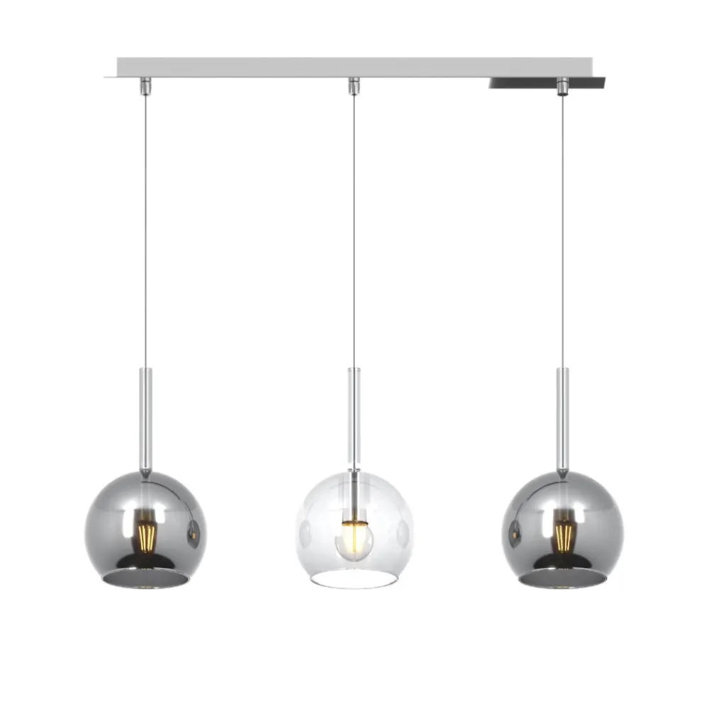 Lampadari Cucina-Top Light Lampadario per cucina vetri cromo trasparente