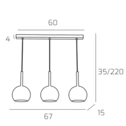 Lampadari Cucina-Top Light Lampadario per cucina vetri cromo trasparente