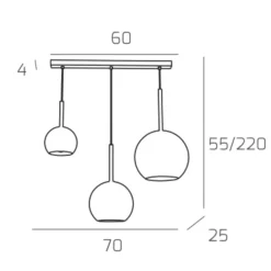 Lampadari Cucina-Top Light Lampadario per cucina vetri trasparenti