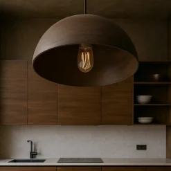 Lampadari Cucina-Selezionato da Mazzolaluce Lampadario per cucina vintage cupola marrone corten