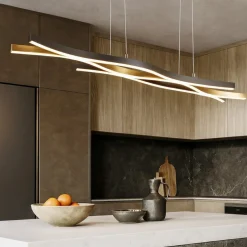 Lampadari Cucina-Selezionato da Mazzolaluce Lampadario per cucine moderne led da 2300k a 4000k colore oro