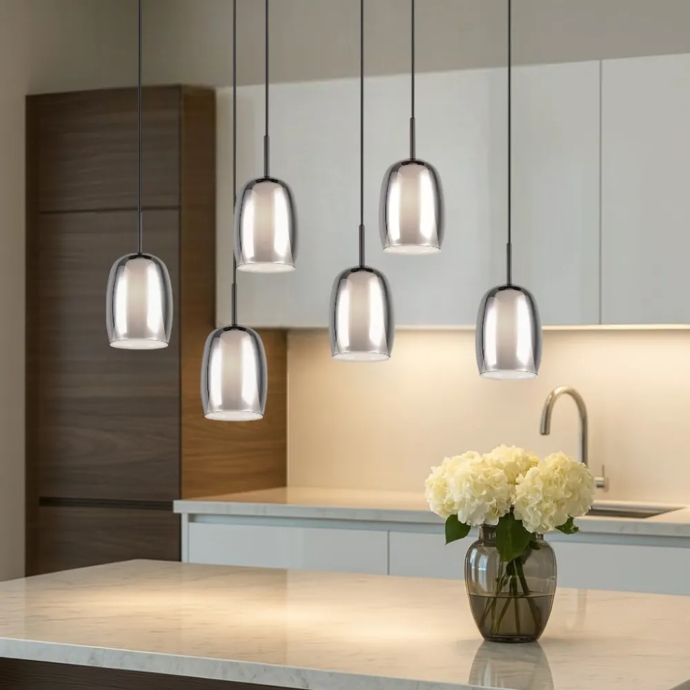 Lampadari Cucina-Selezionato da Mazzolaluce Lampadario per cucine moderne in vetro fume'