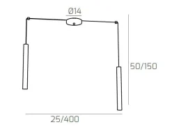 Lampadari Cucina-Top Light Lampadario per isola cucina cilindri grigio con decentramento