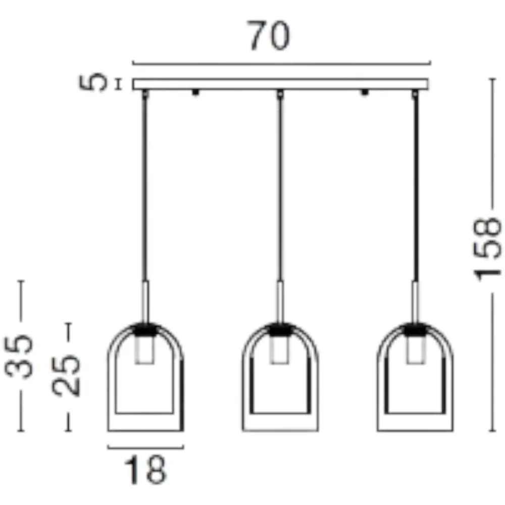 Lampadari Cucina-Selezionato da Mazzolaluce Lampadario per isola cucina doppi vetri ambra 3 luci