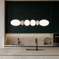 Lampadari Cucina-Selezionato da Mazzolaluce Lampadario per isola cucina moderna led 3000k in vetro ceramica