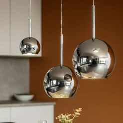 Lampadari Cucina-Top Light Lampadario per isola cucina pendenti sfere cromo