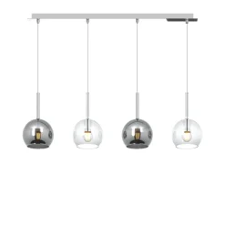 Lampadari Cucina-Top Light Lampadario per isola cucina vetri cromo trasparente