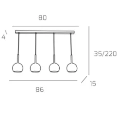 Lampadari Cucina-Top Light Lampadario per isola cucina vetri cromo trasparente