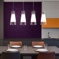 Lampadari Cucina-Top Light Lampadario per isola moderna 4 vetri cono