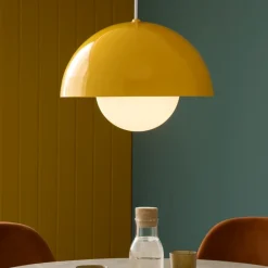 Lampadari Cucina-Selezionato da Mazzolaluce Lampadario per isola penisola cucina ocra a cupola 27 cm