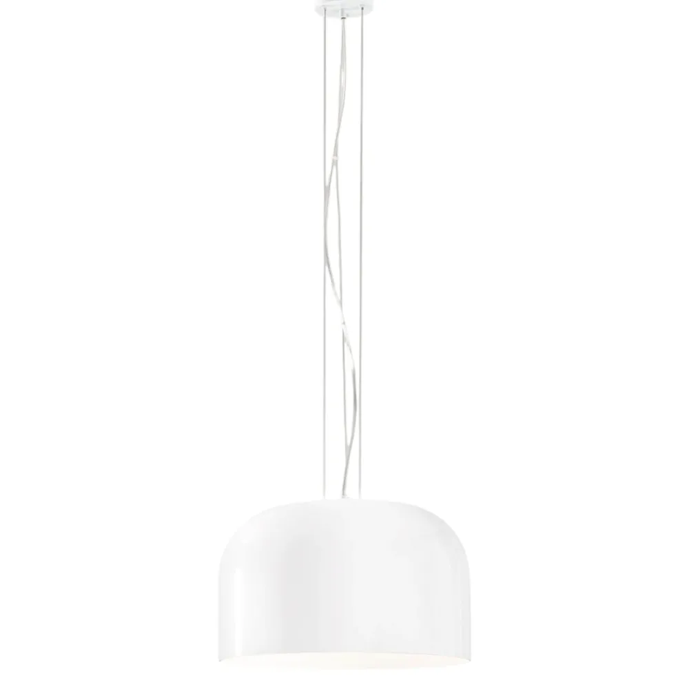 Lampadari Cucina-Perenz Illuminazione Lampadario per sala da pranzo cupola di vetro 50cm bianca perenz glossy