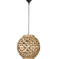 Lampadari Moderni-Selezionato da Mazzolaluce Lampadario per sala da pranzo sfera di rattan e giacinto essiccato