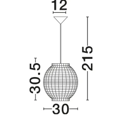 Lampadari Moderni-Selezionato da Mazzolaluce Lampadario per sala da pranzo sfera di rattan e giacinto essiccato