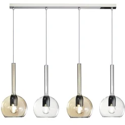 Lampadari Moderni-Top Light Lampadario per sala da pranzo vetri ambra trasparenti