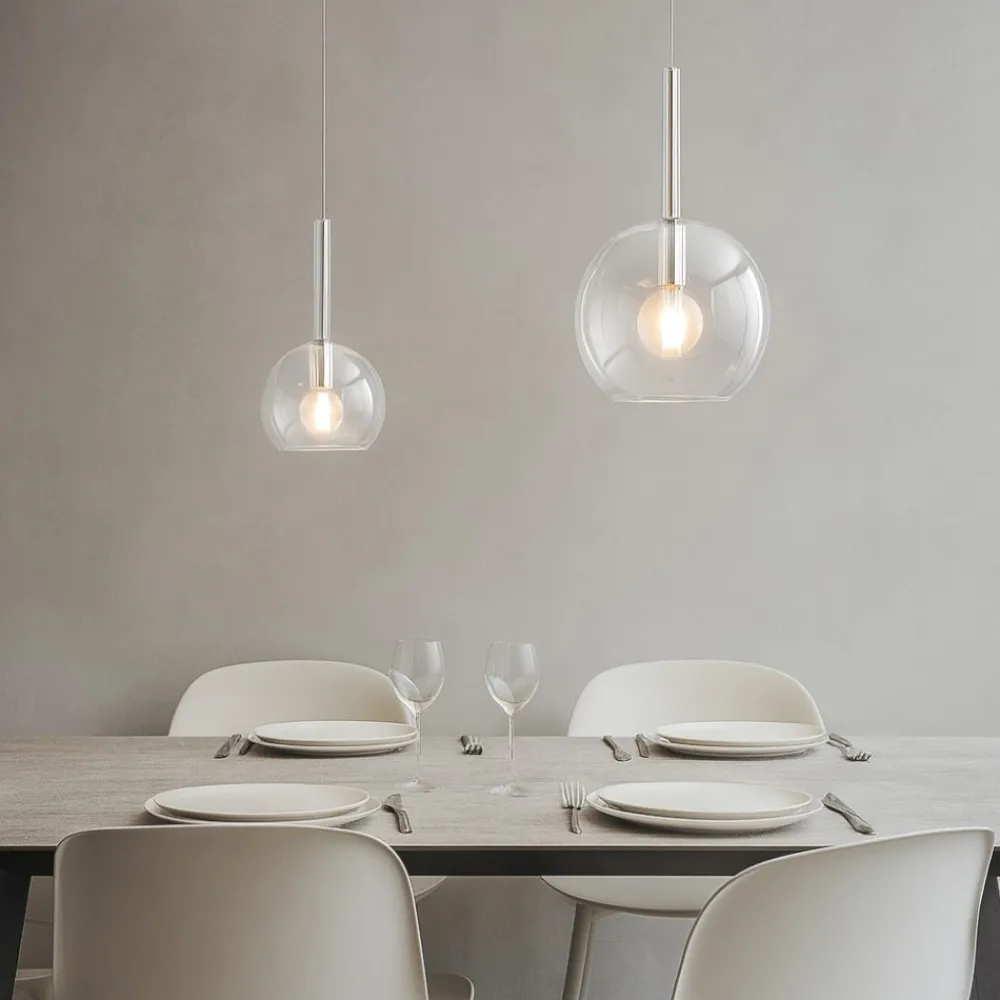 Lampadari Moderni-Top Light Lampadario per sala da pranzo moderna vetri trasparenti