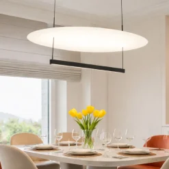 Lampadari Moderni-Selezionato da Mazzolaluce Lampadario per sala moderna nero led 55w dimmerabile 3000k