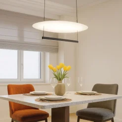 Lampadari Moderni-Selezionato da Mazzolaluce Lampadario per sala moderna nero led 55w dimmerabile 3000k