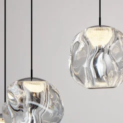 Lampadari Moderni-Selezionato da Mazzolaluce Lampadario per salone moderno pendenti vetri a grappolo