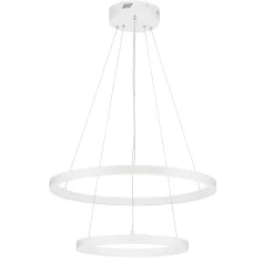 Lampadari Moderni-Selezionato da Mazzolaluce Lampadario per salone moderno cerchi bianchi led 3000k dimmerabili