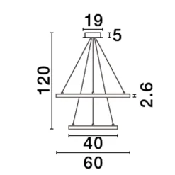 Lampadari Moderni-Selezionato da Mazzolaluce Lampadario per salone moderno cerchi bianchi led 3000k dimmerabili