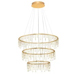 Lampadari Moderni-Selezionato da Mazzolaluce Lampadario per salone stelle cadenti oro ramato moderno led 72w 3000k