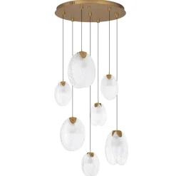 Lampadari Moderni-Selezionato da Mazzolaluce Lampadario per salone stile contemporaneo conchiglie di vetro