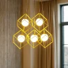 Lampadari Moderni-Perenz Illuminazione Lampadario per salotto moderno cube oro