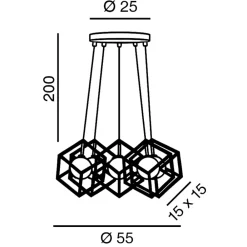 Lampadari Moderni-Perenz Illuminazione Lampadario per salotto moderno cube oro