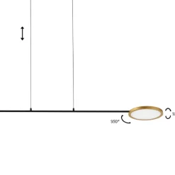 Lampadari Moderni-Selezionato da Mazzolaluce Lampadario per salotto moderno led 3000k orientabili nero e oro