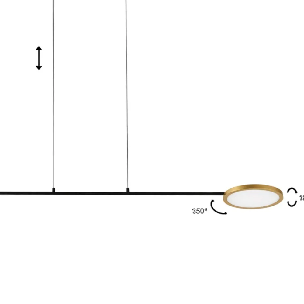 Lampadari Moderni-Selezionato da Mazzolaluce Lampadario per salotto moderno led 3000k orientabili nero e oro