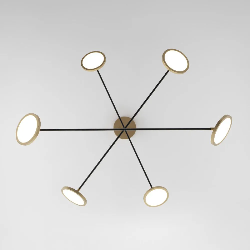 Lampadari Moderni-Selezionato da Mazzolaluce Lampadario per salotto moderno led 3000k orientabili nero e oro