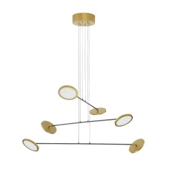Lampadari Moderni-Selezionato da Mazzolaluce Lampadario per salotto moderno led 3000k orientabili nero e oro