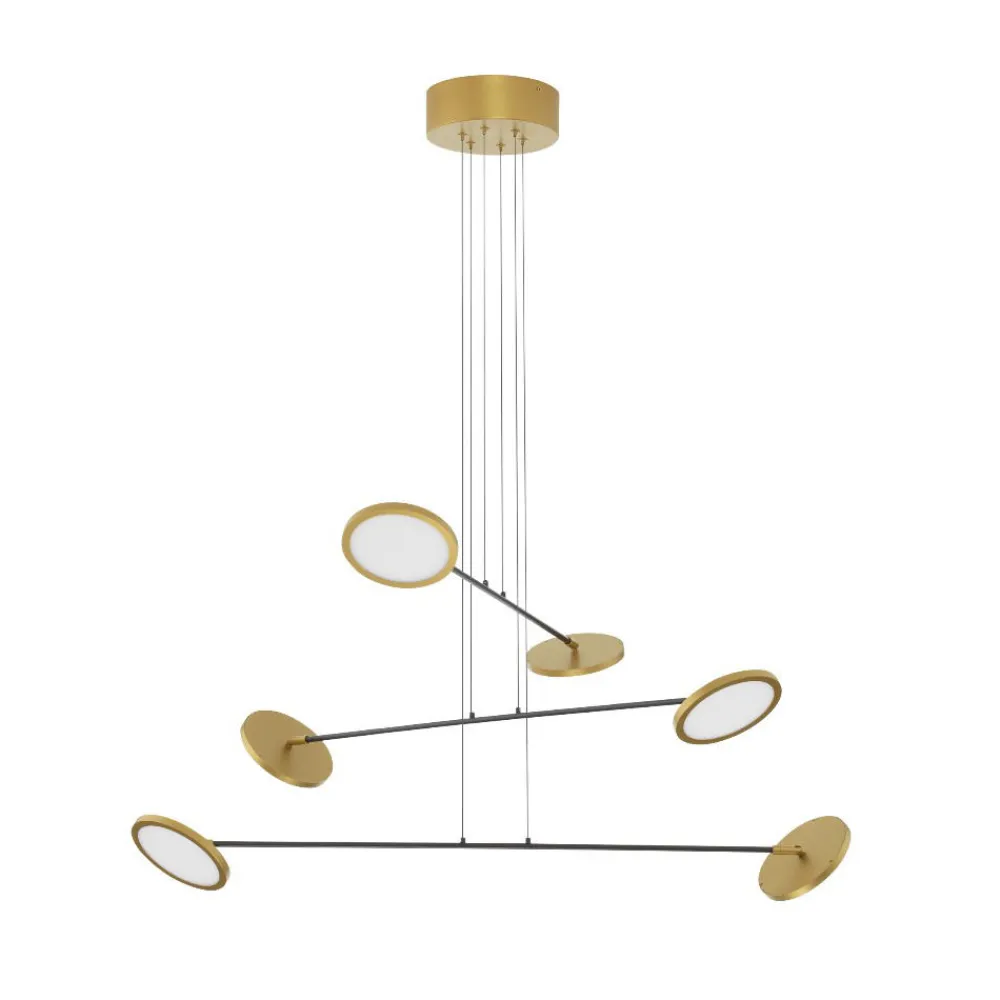 Lampadari Moderni-Selezionato da Mazzolaluce Lampadario per salotto moderno led 3000k orientabili nero e oro