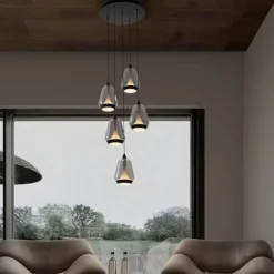 Lampadari Moderni-Selezionato da Mazzolaluce Lampadario per salotto moderno vetri a sospensione led 3000k