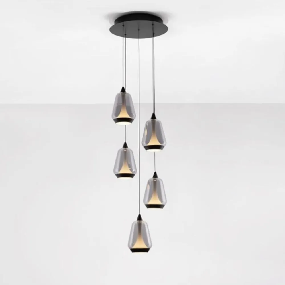Lampadari Moderni-Selezionato da Mazzolaluce Lampadario per salotto moderno vetri a sospensione led 3000k