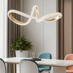 Lampadari Moderni-Selezionato da Mazzolaluce Lampadario per salotto oro led 3000k dimmerabile elegante